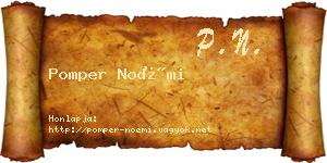 Pomper Noémi névjegykártya